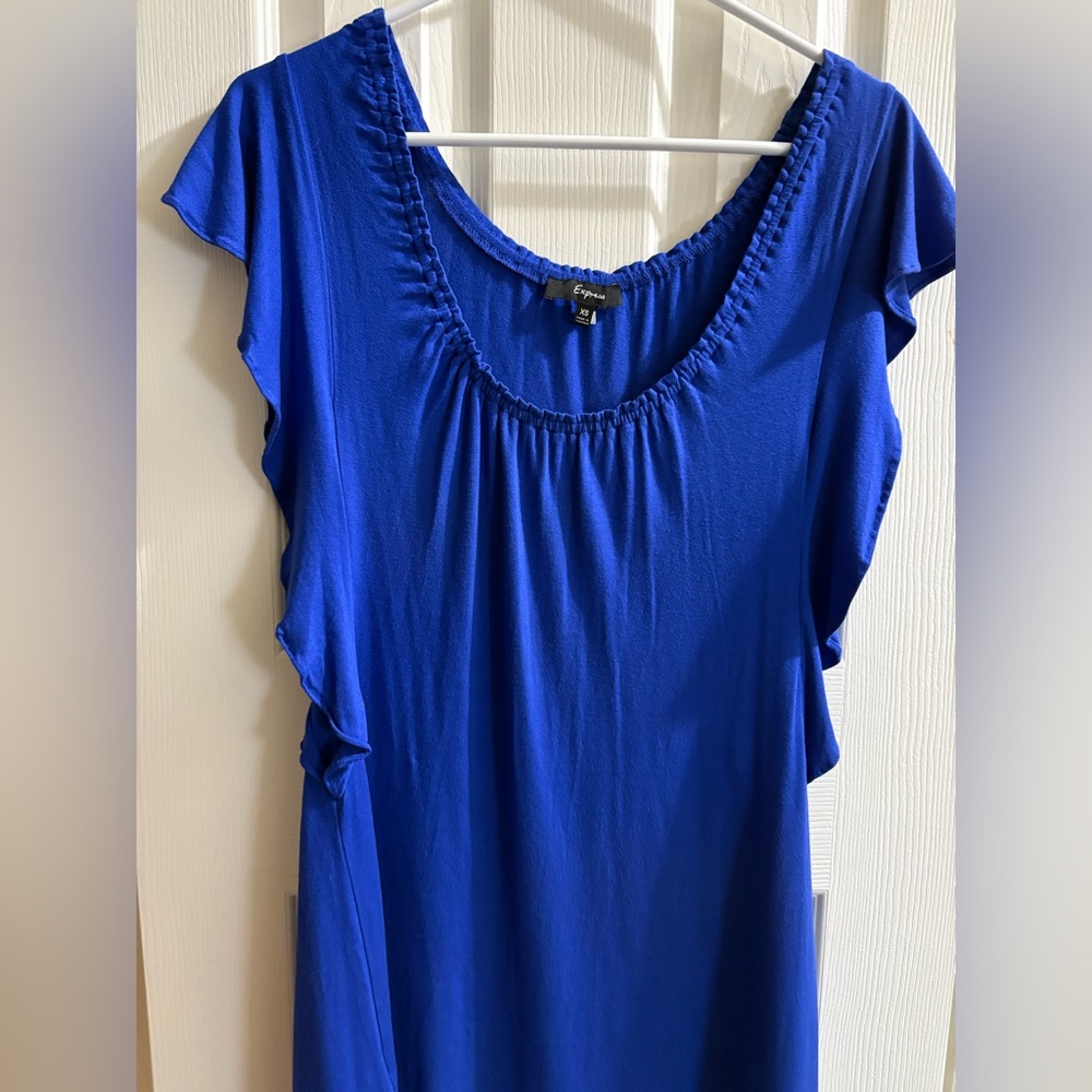 Royal Blue Express Ruffle Dress
